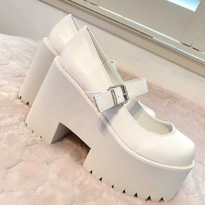 Dolls kill White platform Mary Jane shoes